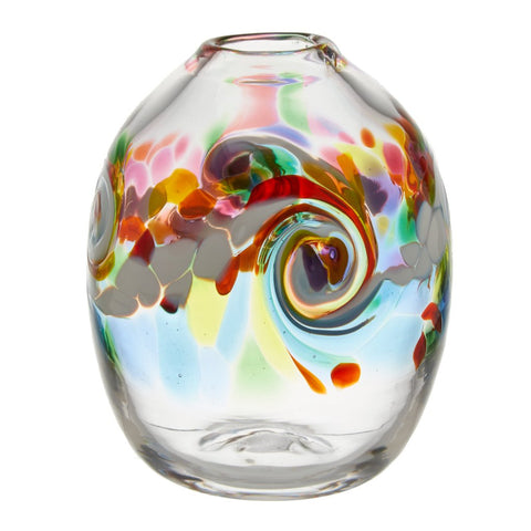 Vase ovale soufflé coloré