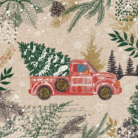 Serviette de table - Camion rouge