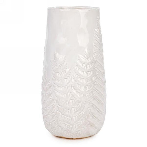 Vase texturé blanc cassé