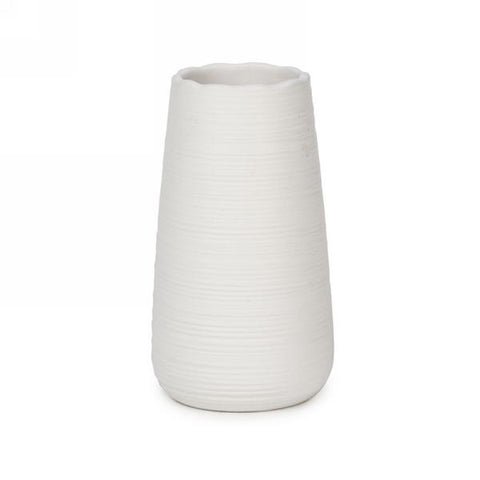 Vase strié blanc