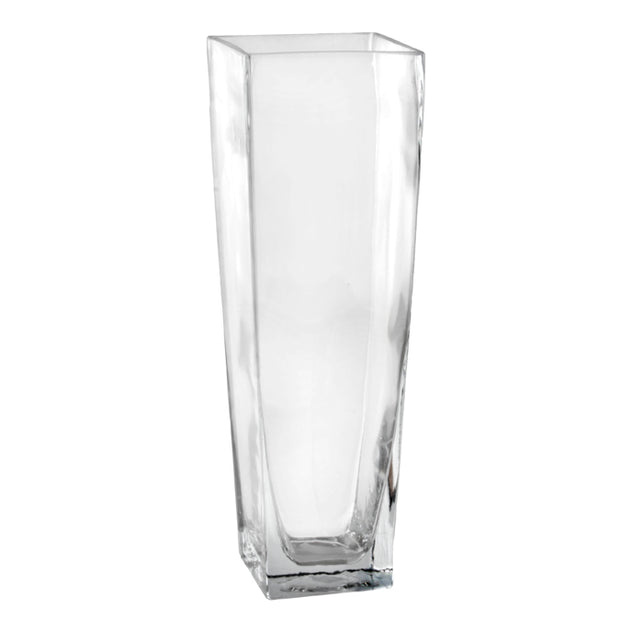 Vase carré en verre clair