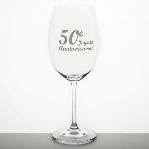 Verre à vin "50e Joyeux Anniversaire!"