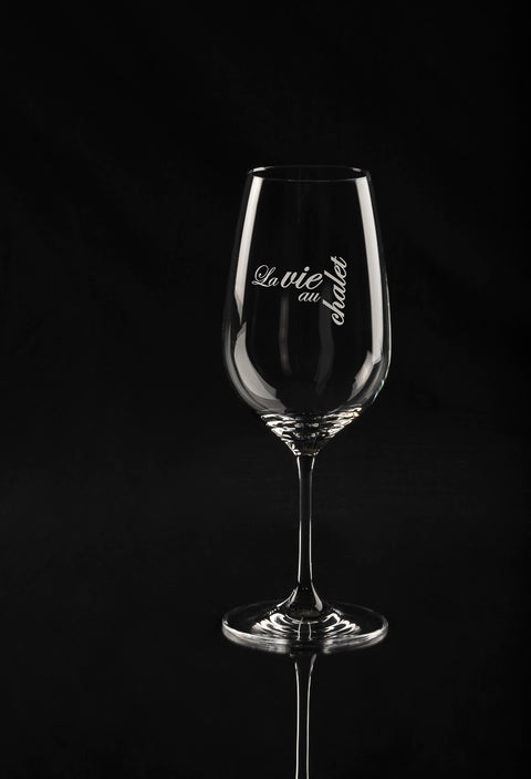 Verre à vin "La vie au chalet"